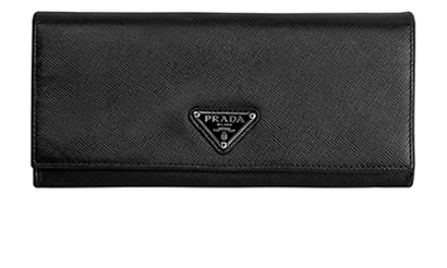 Prada Long Wallet, &pound;195, Accessories, Black, Leather, Front view